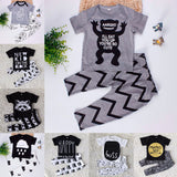 Short Sleeve Cotton Baby Jumpsuit Sets Unisex