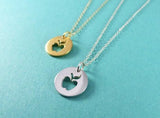 Apple Proud Teacher Necklace (Silver & Gold)