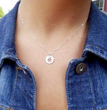 Apple Proud Teacher Necklace (Silver & Gold)