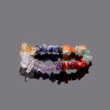 Natural Stone Chips Bracelet With The 7 Chakra Healing Crystals (Reiki Spiritual Yoga Jewelry)