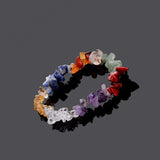 Natural Stone Chips Bracelet With The 7 Chakra Healing Crystals (Reiki Spiritual Yoga Jewelry)