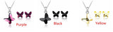 High Quality Butterfly Pendant Necklace & Chain With Stud Earrings Set (3 Colors)