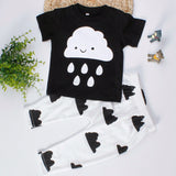 Short Sleeve Cotton Baby Jumpsuit Sets Unisex