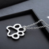 Cat Paw Black White 2 Cats On A Heart Crystal Necklace