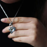 Blue Austrian Crystal Heart Necklace