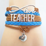 Teacher Love Apple Charm Bracelet