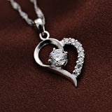 Silver Love Heart Pendant Necklace