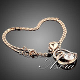 18K Rose Gold Crystal Heart Necklace