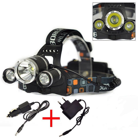 5000 Lumens T6 XM-L 3x LED Headlight