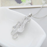 Cat Paw Black White 2 Cats On A Heart Crystal Necklace