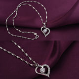 Silver Love Heart Pendant Necklace