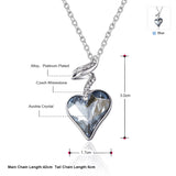 Blue Austrian Crystal Heart Necklace