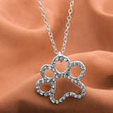 Cat Paw Black White 2 Cats On A Heart Crystal Necklace