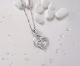 Silver Love Heart Pendant Necklace