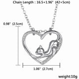 Cat Paw Black White 2 Cats On A Heart Crystal Necklace