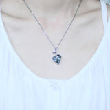 Blue Austrian Crystal Heart Necklace