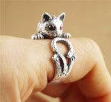 VINTAGE HANDMADE CAT RING FOR WOMEN AND GIRLS FASHION JEWELRY CUTE ANIMAL HELLO KITTY RINGS