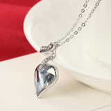 Blue Austrian Crystal Heart Necklace