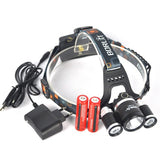 8000 Lumen T6 XM-L 3x LED Headlight