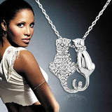 Cats Pendant 18K GP Necklace