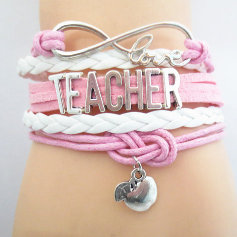 Teacher Love Apple Charm Bracelet