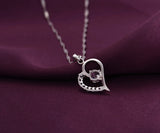 Silver Love Heart Pendant Necklace