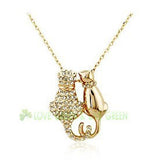 Cats Pendant 18K GP Necklace